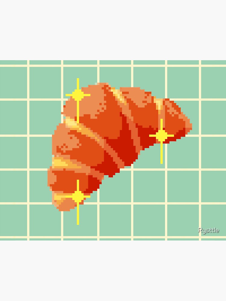 The Other Pixel Croissant Sticker By Rysttle Redbubble