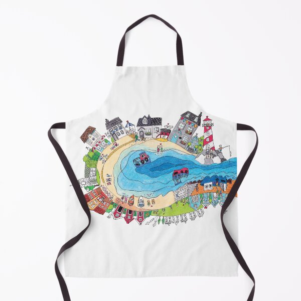 Item preview, Seaside Harbour Illustration With British and Nordic influences designed and sold by LouiseFranksArt.