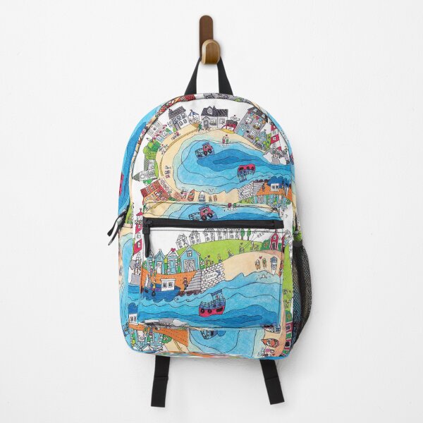 Item preview, Seaside Harbour Illustration With British and Nordic influences designed and sold by LouiseFranksArt.