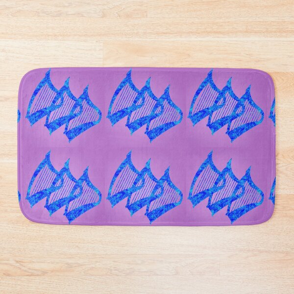Item preview, Abstract marbled blue harps on pink designed and sold by Only1helen.