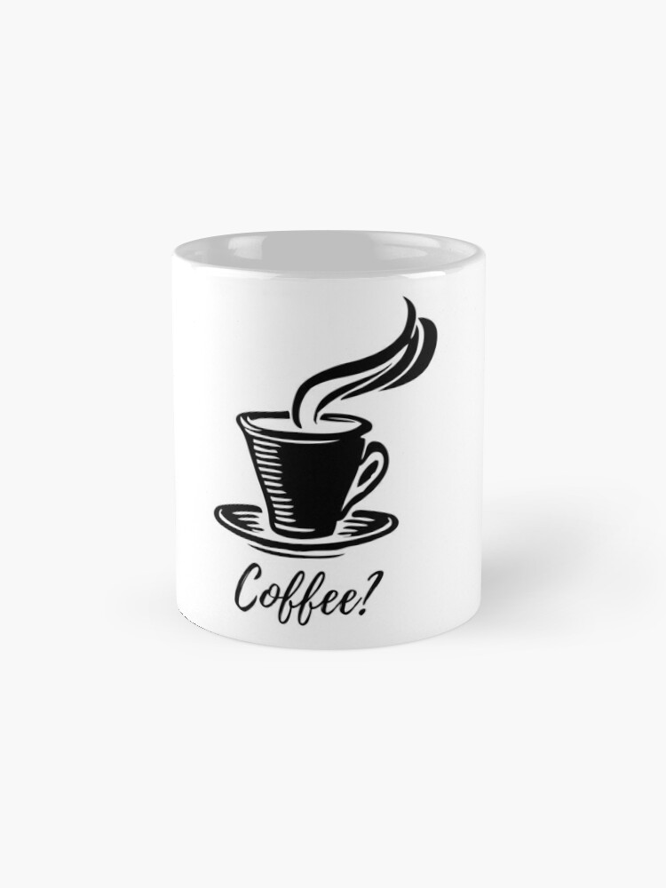 Simple Modern Black and White Hot Coffee Cup Classic Round Sticker