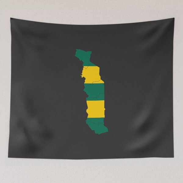 Item preview, Togo Flag Map with regions designed and sold by Alo.