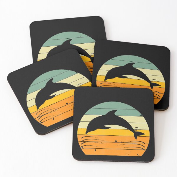 Item preview, Dolphin Vintage Retro Color Sunset Ocean Animal Themed Gifts T-Shirt designed and sold by TylerKay.