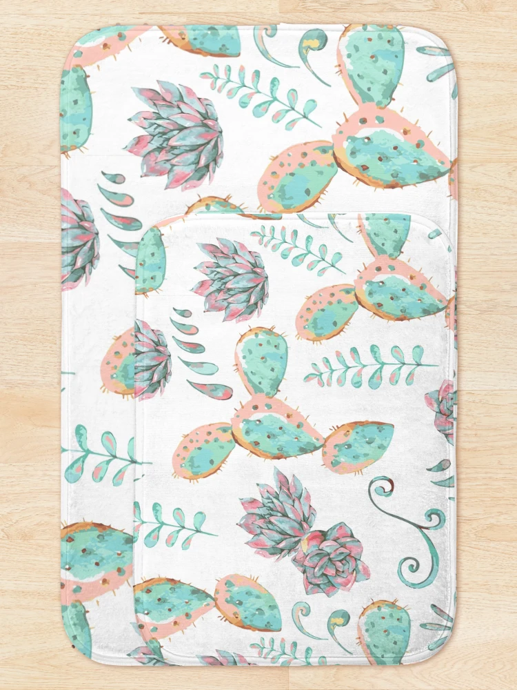 Thumbnail 5 of 6, Bath Mat, Cactus Pattern designed and sold by PatternSquare.