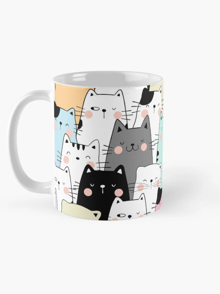 Thumbnail 5 of 6, Coffee Mug, Colorful Cat Pattern designed and sold by PatternSquare.