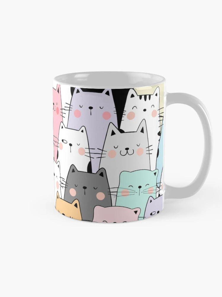 Thumbnail 3 of 6, Coffee Mug, Colorful Cat Pattern designed and sold by PatternSquare.