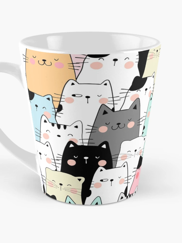 Thumbnail 3 of 4, Coffee Mug, Colorful Cat Pattern designed and sold by PatternSquare.