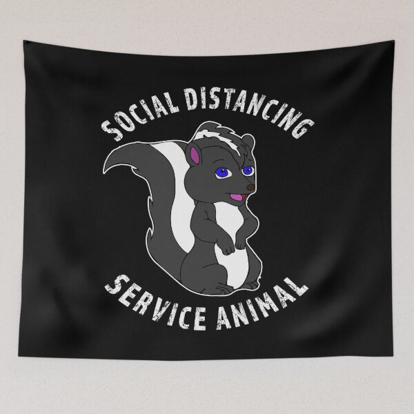 Item preview, Social distancing service animal cute skunk designed and sold by AllLeftSides42.