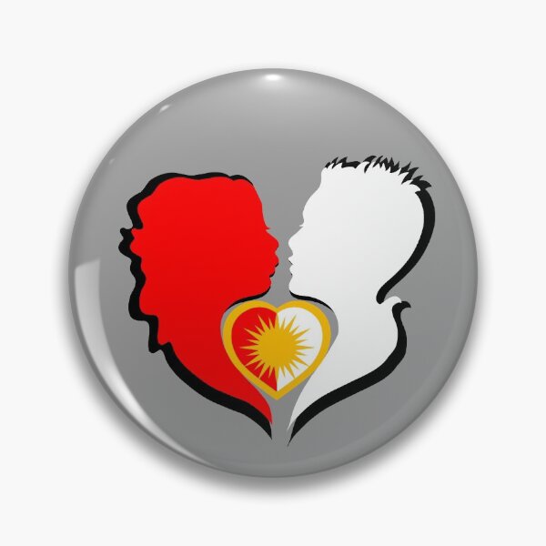 Item preview, Woman kisses man in the Ezidi flag colors designed and sold by AdelloDeAmo.