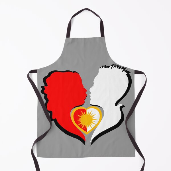 Item preview, Woman kisses man in the Ezidi flag colors designed and sold by AdelloDeAmo.