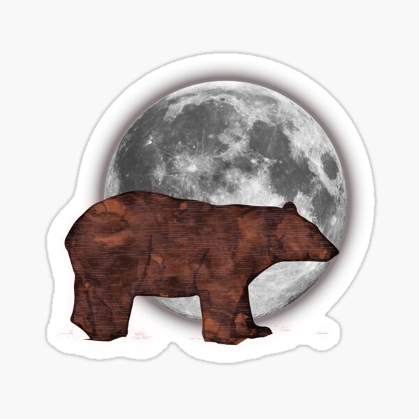 Bear and moon Sticker
