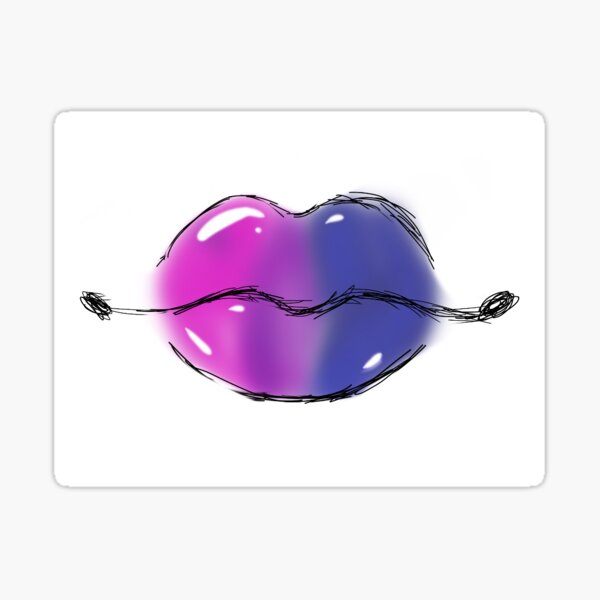 Bi Lips Sticker For Sale By Balloonlagoon Redbubble