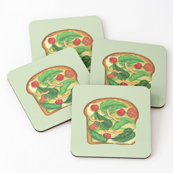 Item preview, Healthy Spinach, Cherry Tomatoes and Bell Pepper Avocado Toast with  Sesame Seeds designed and sold by Alicia Chee.