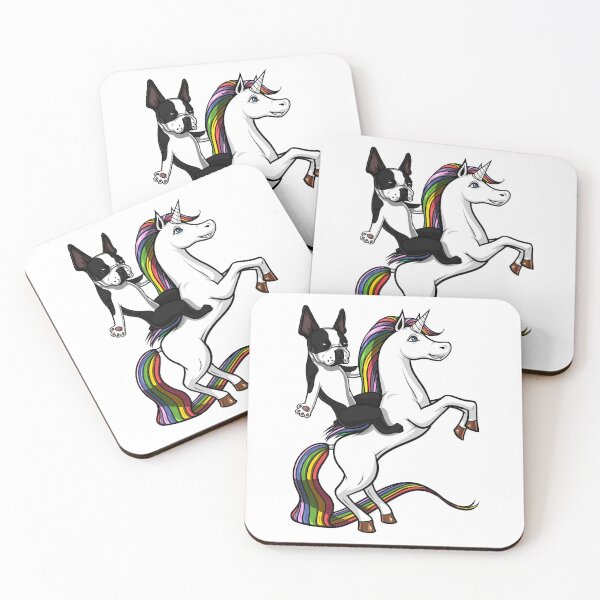 Item preview, Boston Terrier Dog Riding Unicorn designed and sold by underheaven.