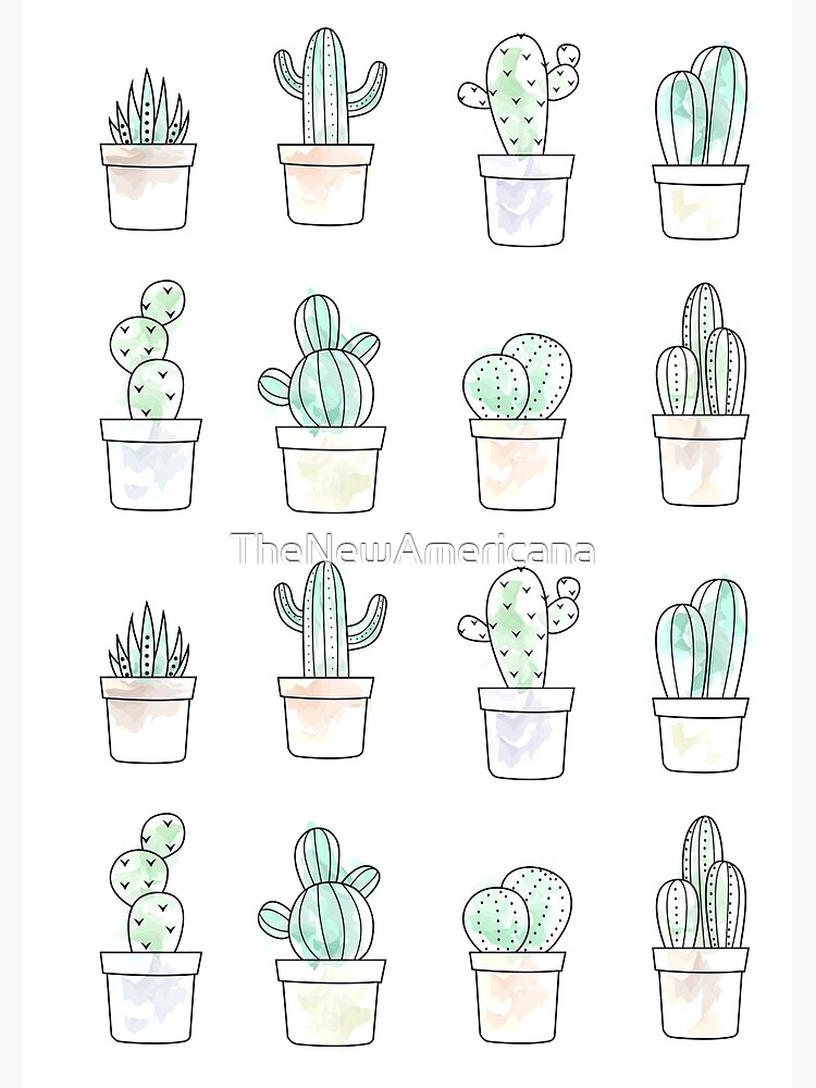 watercolor cacti by TheNewAmericana