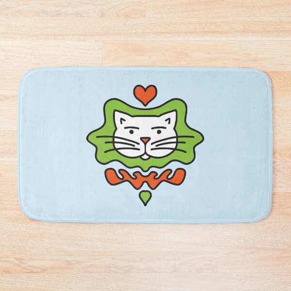 Item preview, Cute Cartoon Cat with heart - Orange and Green designed and sold by Twist Design.