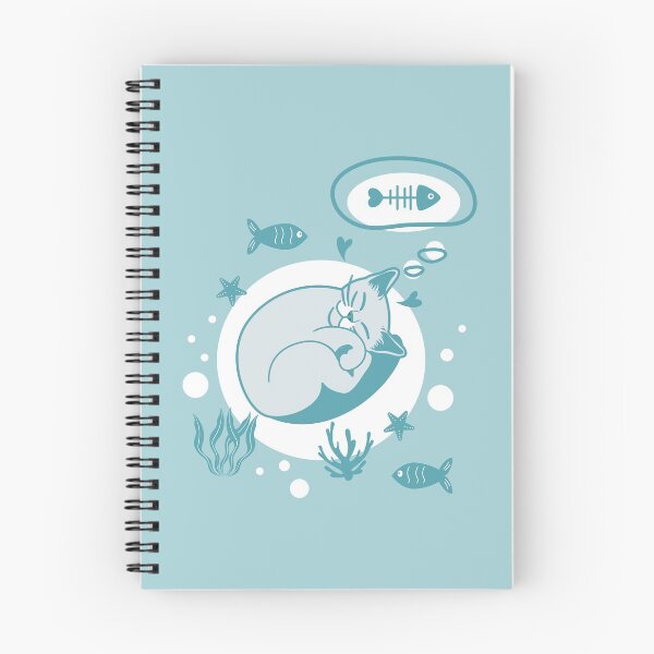 Item preview, Sleeping Russian Blue Cat Dreaming About Fish designed and sold by lulululupaint.