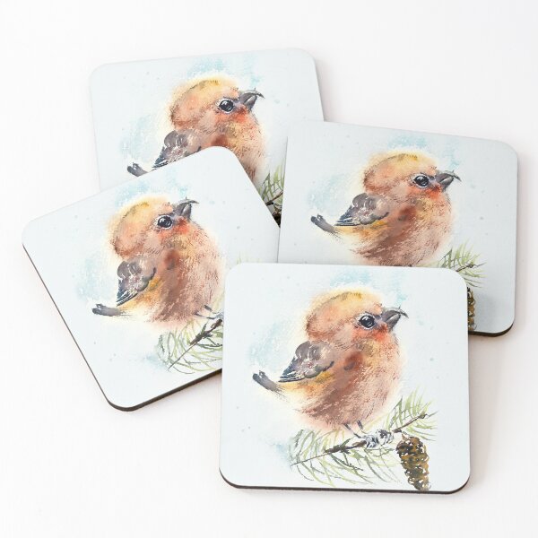 Item preview, Watercolor Crossbill designed and sold by adortopia.