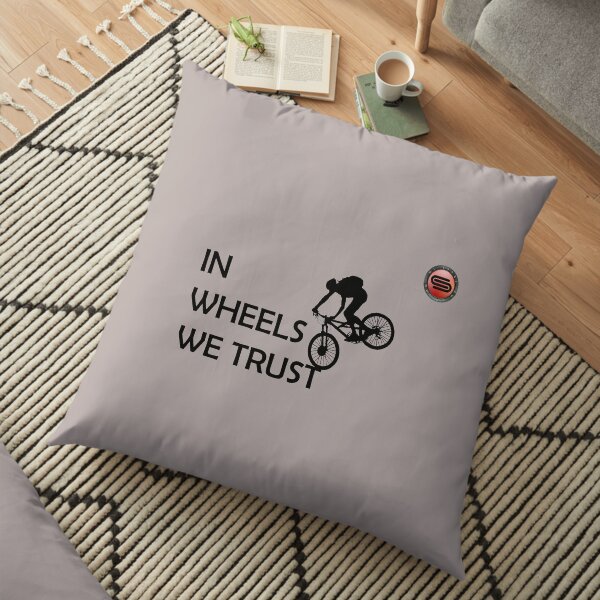 cyclostock - IN WHEELS WE TRUST (black) Floor Pillow
