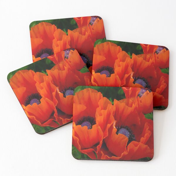 Item preview, Poppies in bloom trio in red designed and sold by whimwitch.