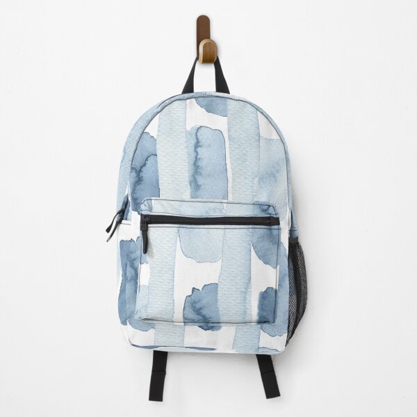 Pastel blue watercolour pattern - lines and blobs Backpack