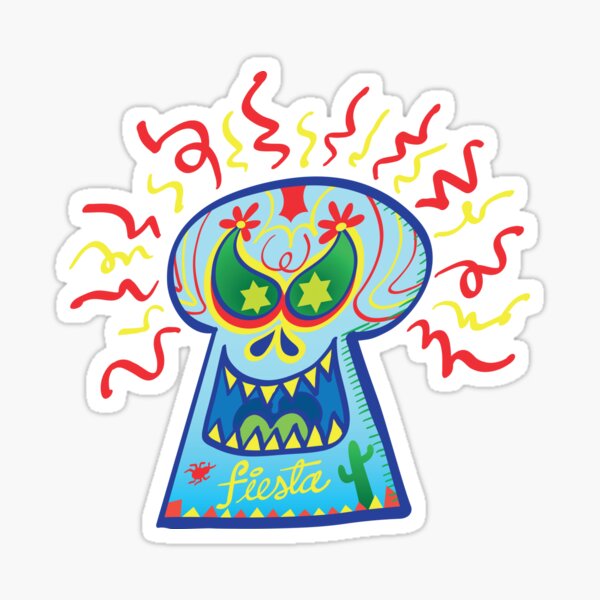 Item preview, Evil Mexican sugar skull lauging mischievously designed and sold by Zoo-co.