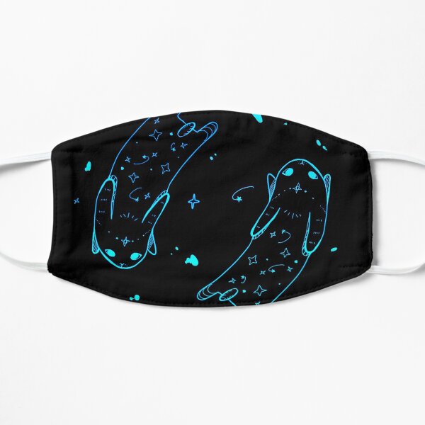 Blue Cosmic Bunnies Flat Mask