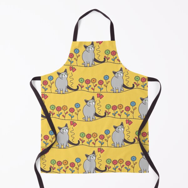 Item preview, Russian Blue Cat and Flowers designed and sold by lulululupaint.