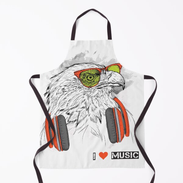 Artikelvorschau, Adler mit Kopfhörern, ich liebe Musik entworfen und verkauft von shinoshop.