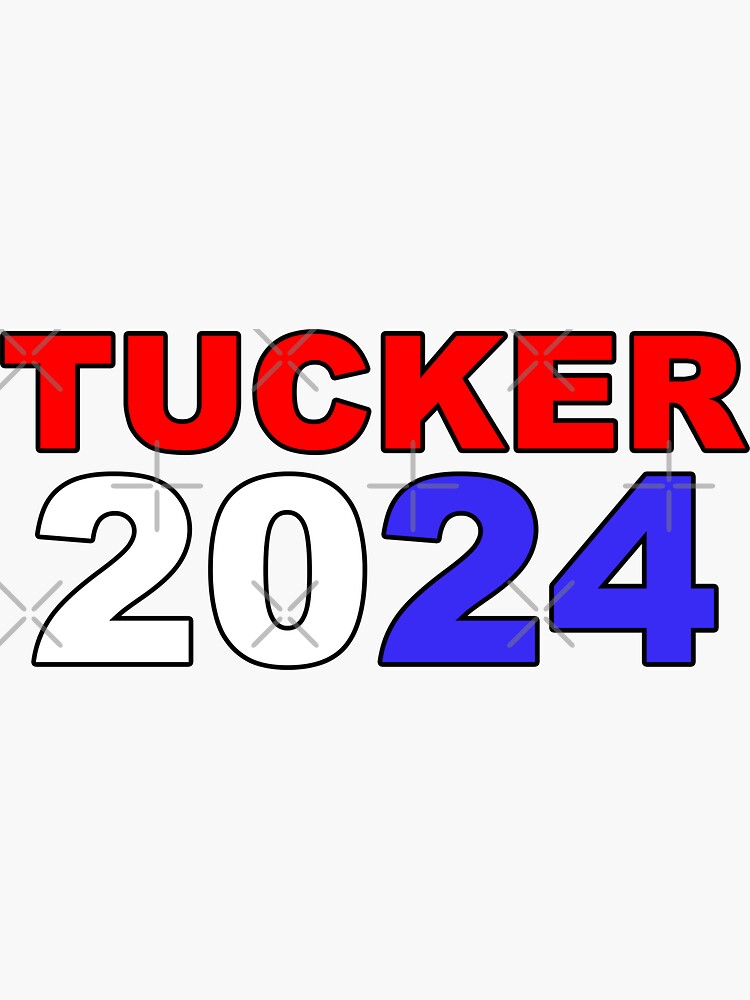 "Tucker 2024 Red White & Blue" Sticker by Redbubble