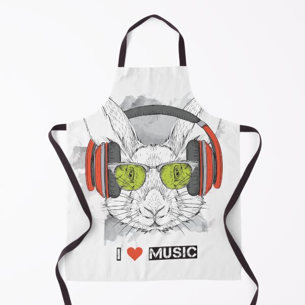 Artikelvorschau, Kaninchen mit Kopfhörern, ich liebe Musik entworfen und verkauft von shinoshop.