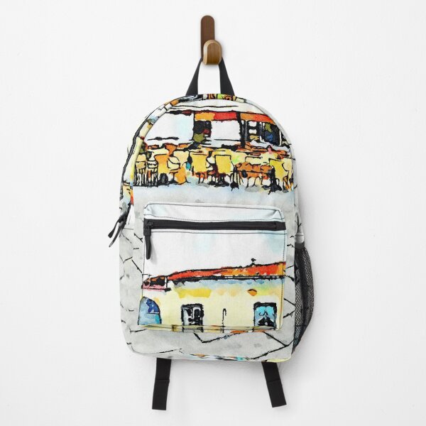 Item preview, Ravello: two tourists strolling in the square near a restaurant designed and sold by Giuseppe Cocco.