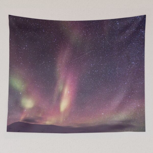 Item preview, Shiny night,  beautiful northern lights, Aurora borealis, dark,  purple, magenta, violet, night sky, bestseller designed and sold by August-E.