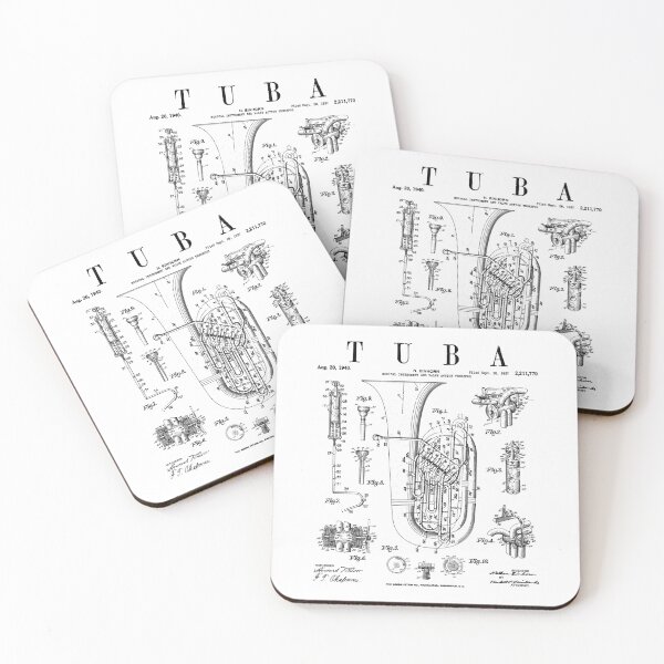 Item preview, Tuba Vintage Patent Tubaist Tubist Drawing Print designed and sold by GrandeDuc.