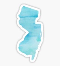 New Jersey state blue watercolor Sticker