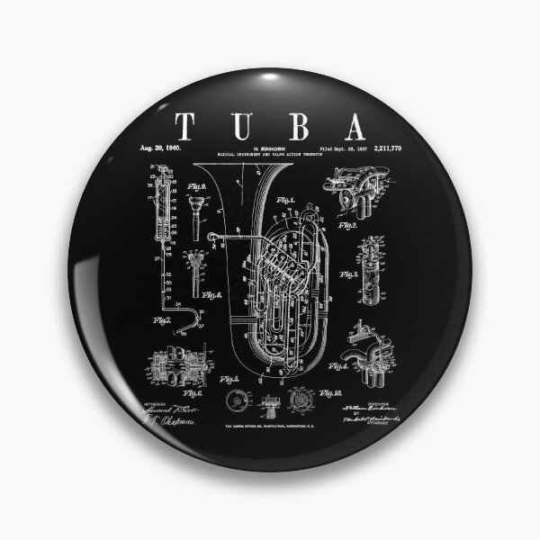Item preview, Tuba Vintage Patent Tubaist Tubist Drawing Print designed and sold by GrandeDuc.