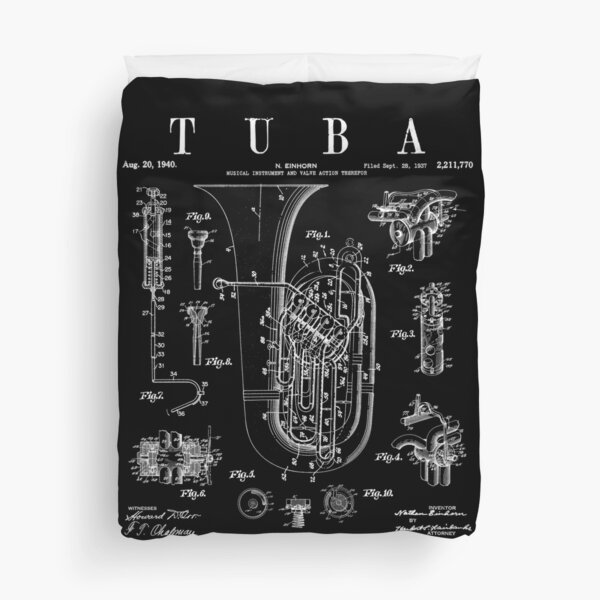 Item preview, Tuba Vintage Patent Tubaist Tubist Drawing Print designed and sold by GrandeDuc.