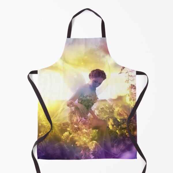 Item preview, Pretty Rainbow Pastel Color Fairy Picking Flowers Print designed and sold by Mary Riley.