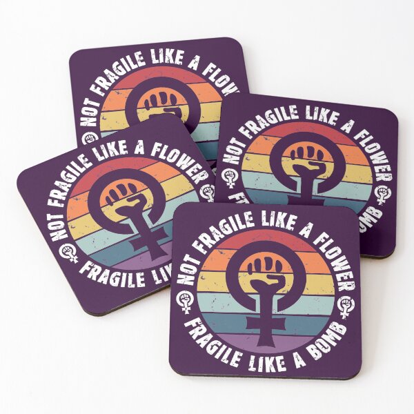 Item preview, Not Fragile Like a Flower Fragile Like a Bomb Ruth Bader Ginsburg Quote - Vintage Design - RBG Women's Right and Feminism Sayings designed and sold by WG-Factory.