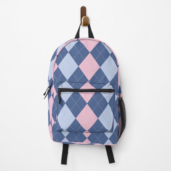 Item preview, pink + blue argyle designed and sold by  ✿ honey mitsu ✿.