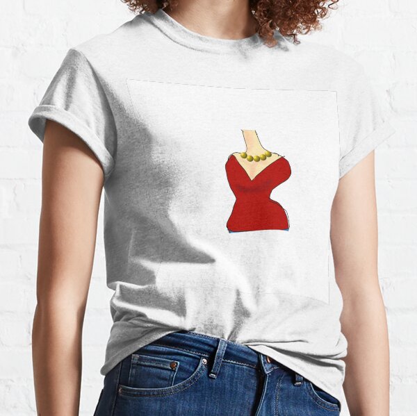 Lady in a red shirt Chiffon Top Red Lady Classic T-Shirt