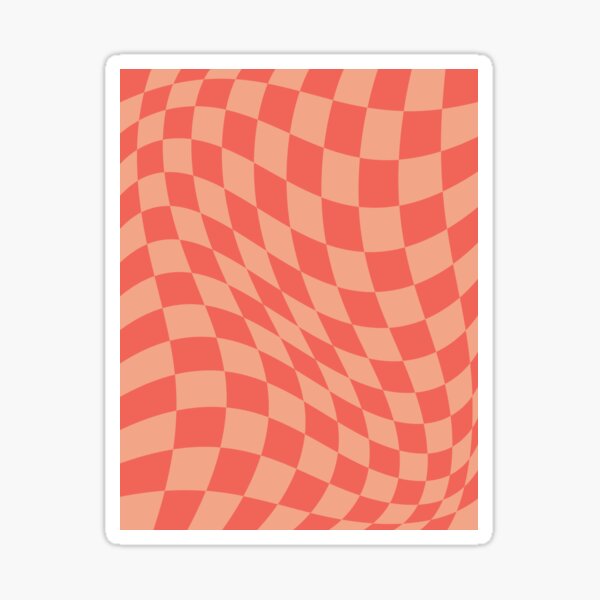 Warped Check Orange Sticker