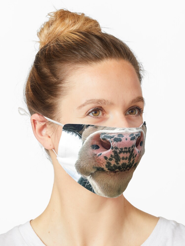 Mascarilla «Leche de vaca animales lindos closeup nariz maquillaje  apropiado para tu rostro» de DavosLLC | Redbubble