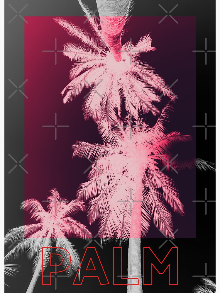 Artwork view, Inverse pink palm trees - modern style - black and white designed and sold by Butterfly-Dream