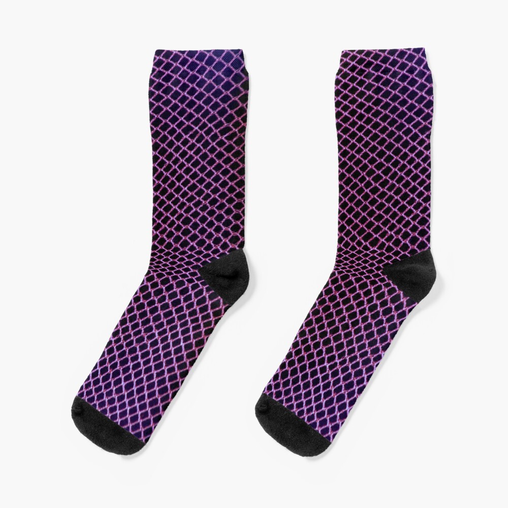purple fishnet socks