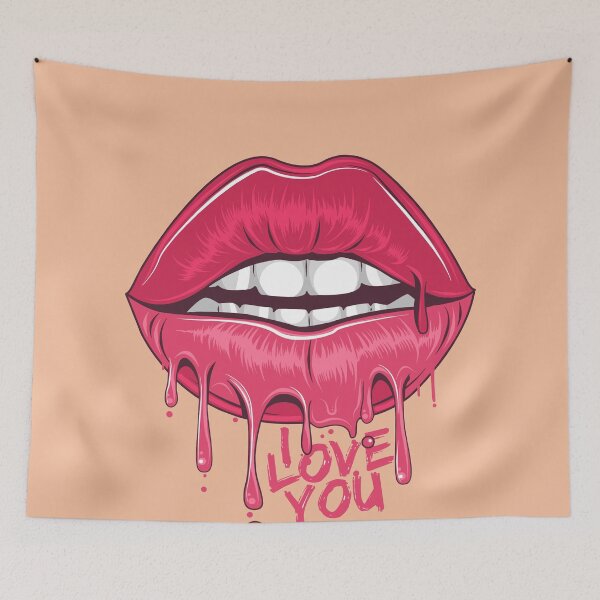 Item preview, Teasing Lips Mouth and Teeth Hot Lipstick Love You Bloody designed and sold by trendo.