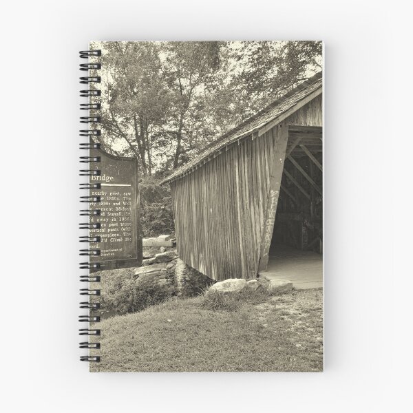 Item preview, Stovall Mill Covered Bridge Black And White designed and sold by LisaWootenPhoto.