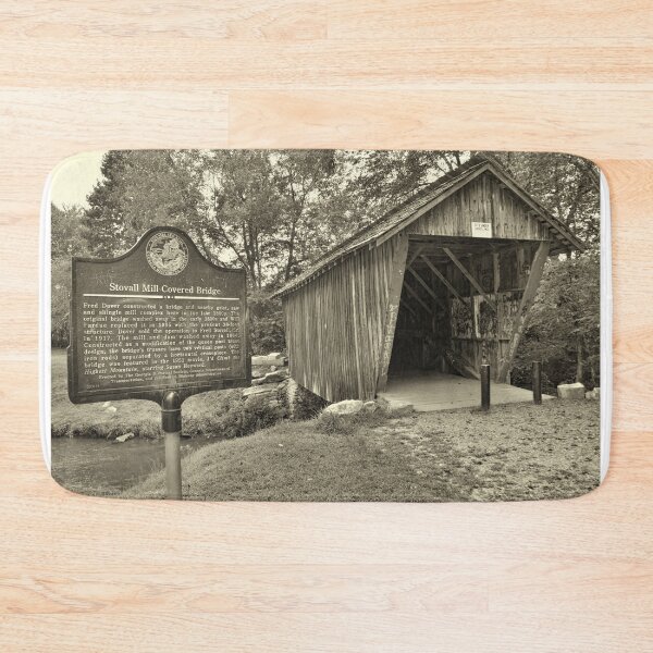 Item preview, Stovall Mill Covered Bridge Black And White designed and sold by LisaWootenPhoto.