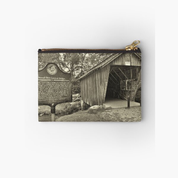 Item preview, Stovall Mill Covered Bridge Black And White designed and sold by LisaWootenPhoto.