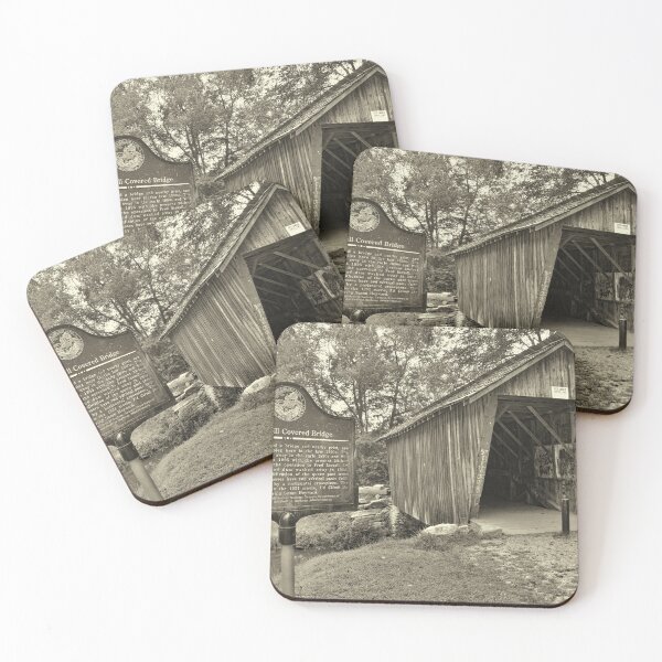 Item preview, Stovall Mill Covered Bridge Black And White designed and sold by LisaWootenPhoto.